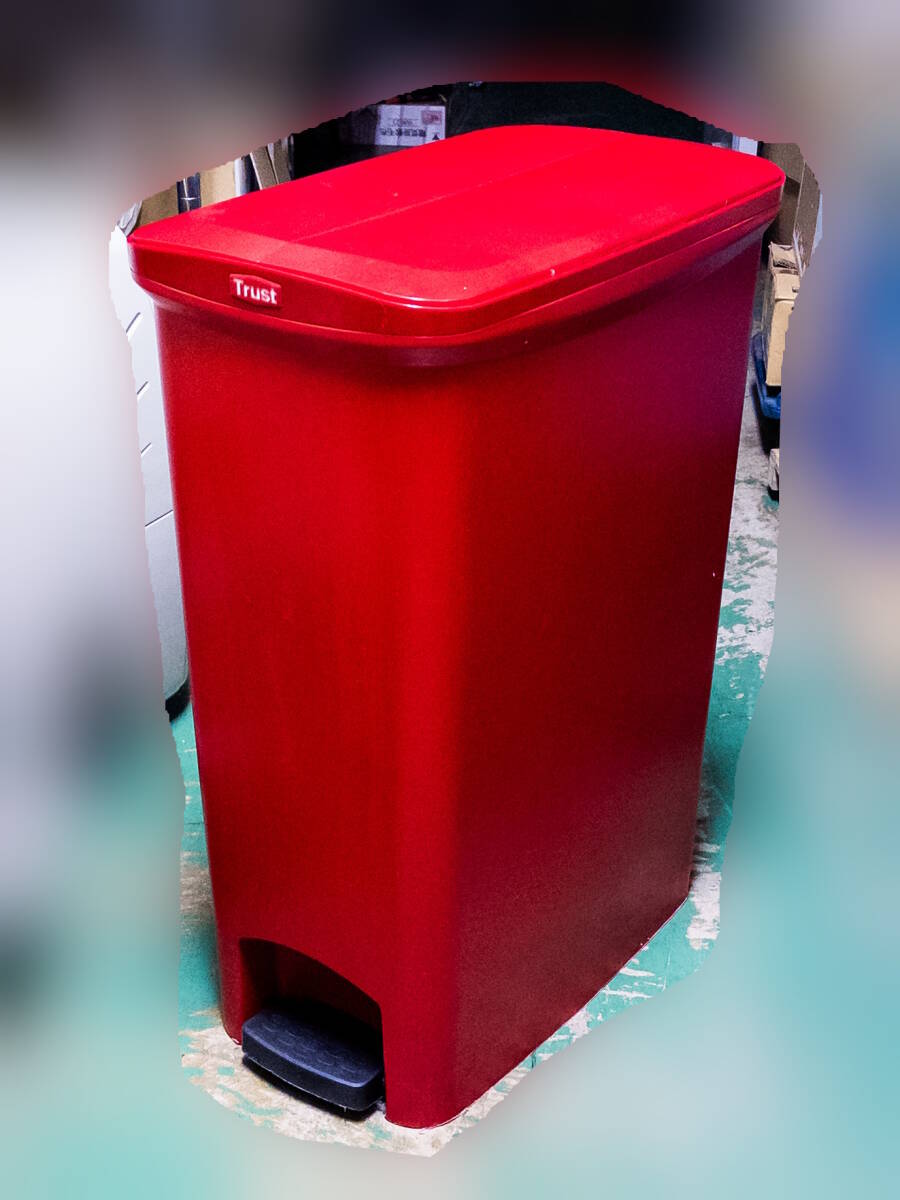 3Q売切!税無し◇Trust トラスト ゴミ箱 ステップオンコンテナ▲両開き▲レッド▲大容量▲足踏みペダル式ゴミ箱▲▲0619-9拍卖