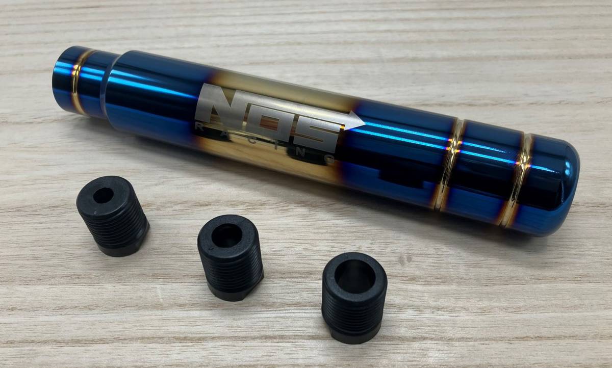 チタンカラー◇シフトノブNOS◇高さ180mm 鏡面 焼入れ◇ アダプター付拍卖