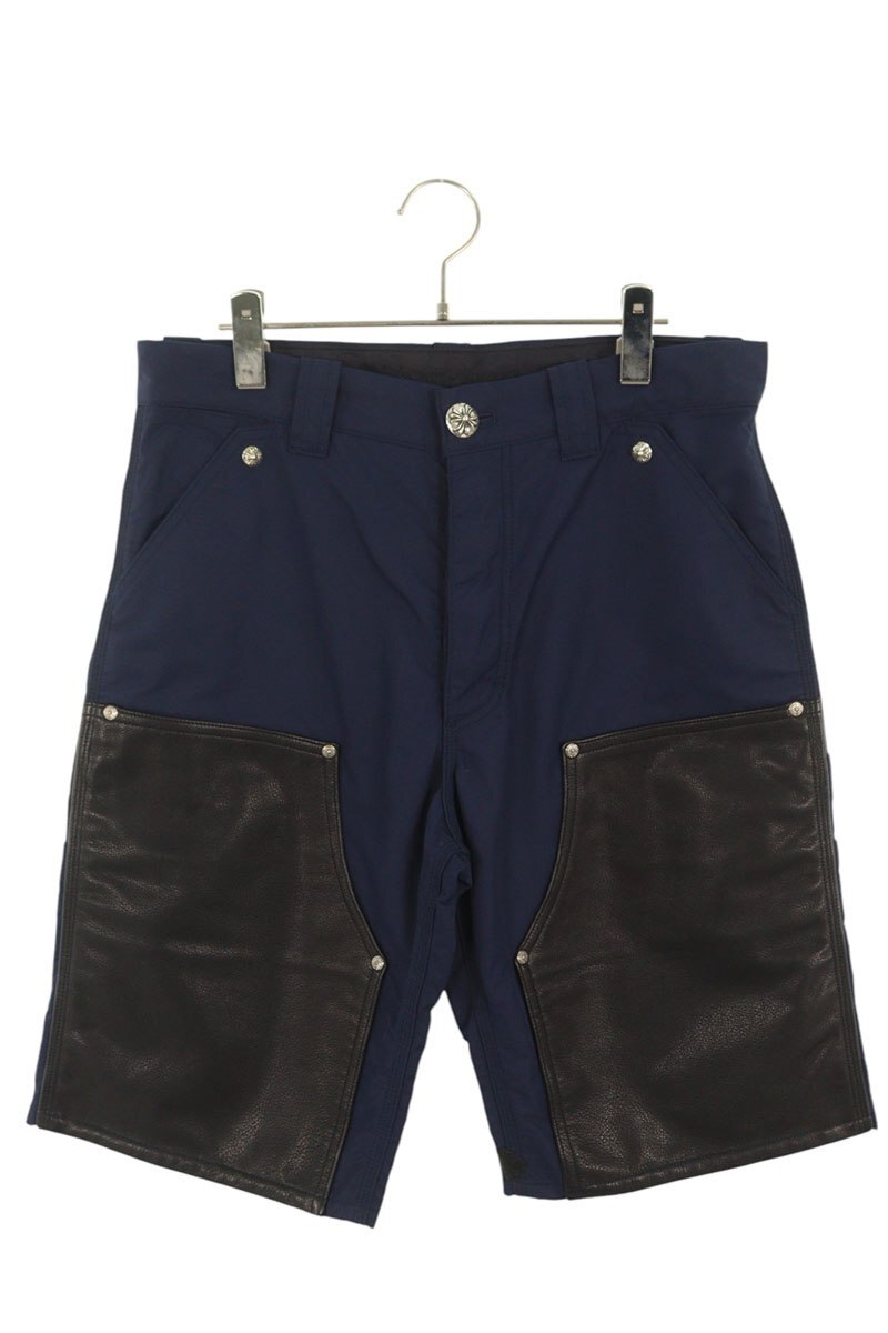 クロムハーツ ハーフパンツ サイズ:31インチ CARPENTER クロスパッチ付きレザー切替ナイロンカーペンターハーフパンツ 中古 SS07拍卖