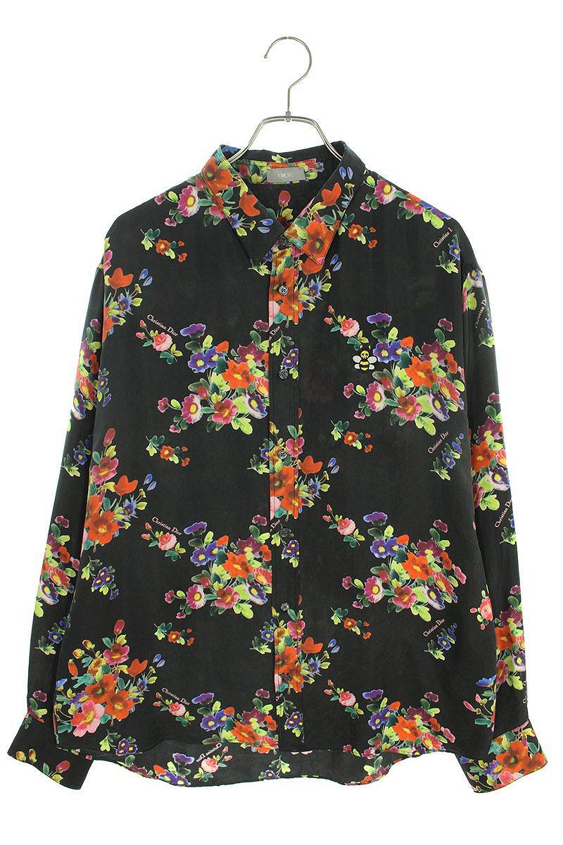 ディオール 長袖シャツ 19SS サイズ:41 BEE刺繍総柄シルク長袖シャツ 中古 SB01拍卖