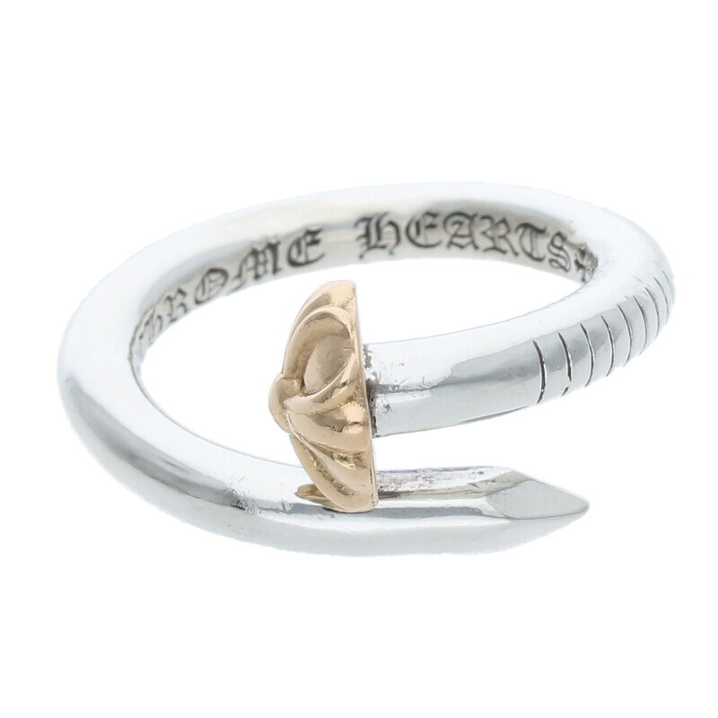 クロムハーツ リング サイズ:10.5号 NAIL CRSBALL W GLD ネイルクロスボール シルバー ゴールドコンビリング 中古 SJ02拍卖