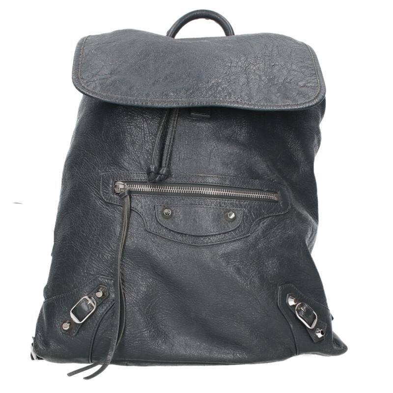 バレンシアガ バックパック 387285 クラシックトラベラー ミラーチャーム付きトラベルレザーバッグパック 中古 BS99拍卖