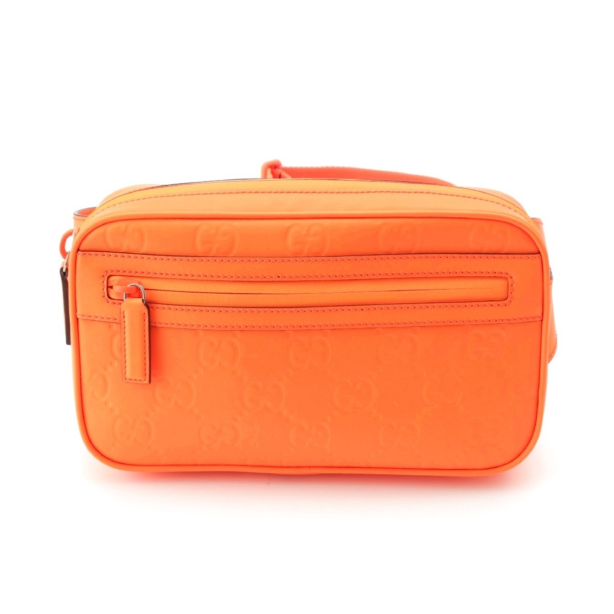 グッチ 24年 GGラバーエフェクト ベルトバッグ ボディバッグ 771422 オレンジ【中古】拍卖