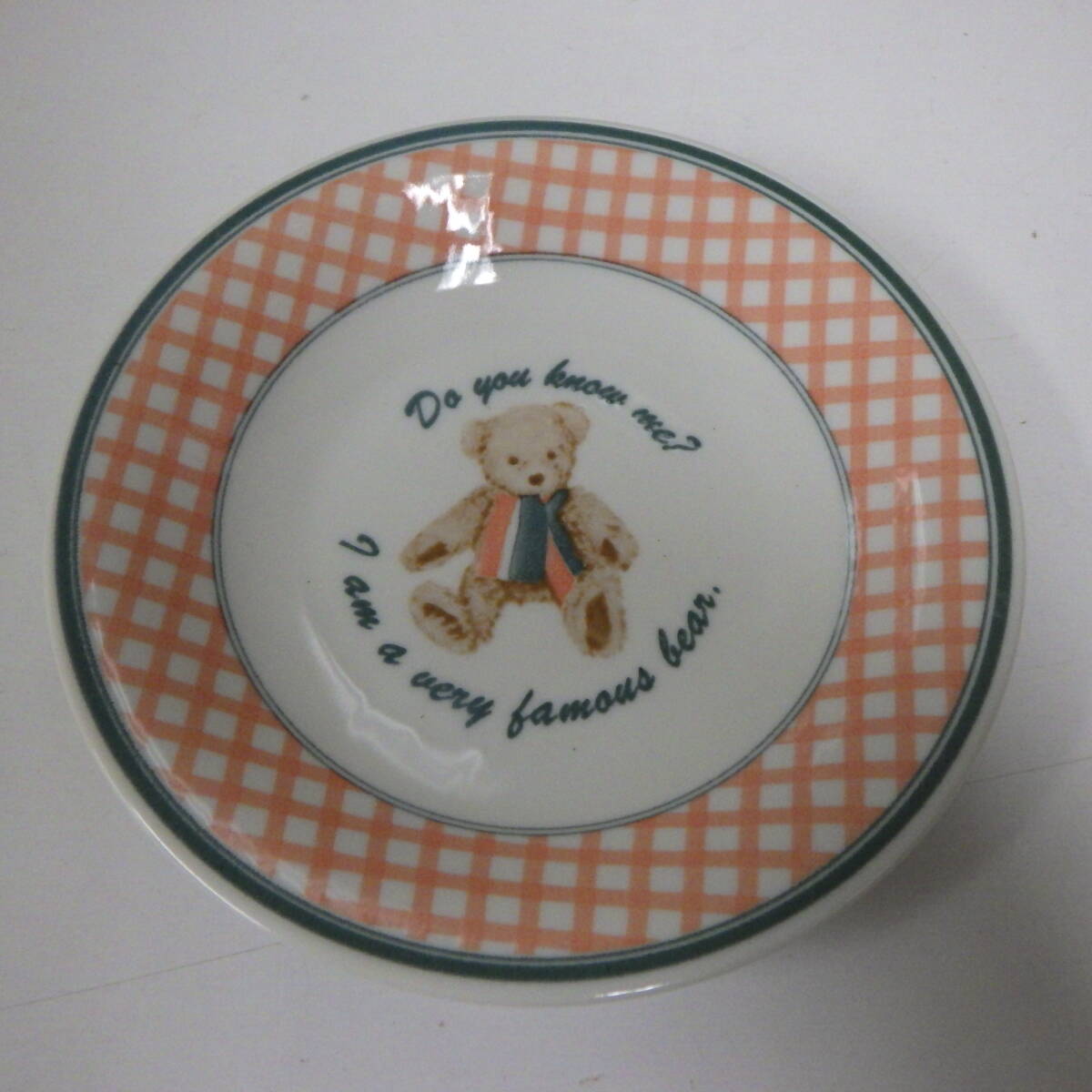 昭和 レトロ チェック くま クマ 熊 お皿拍卖