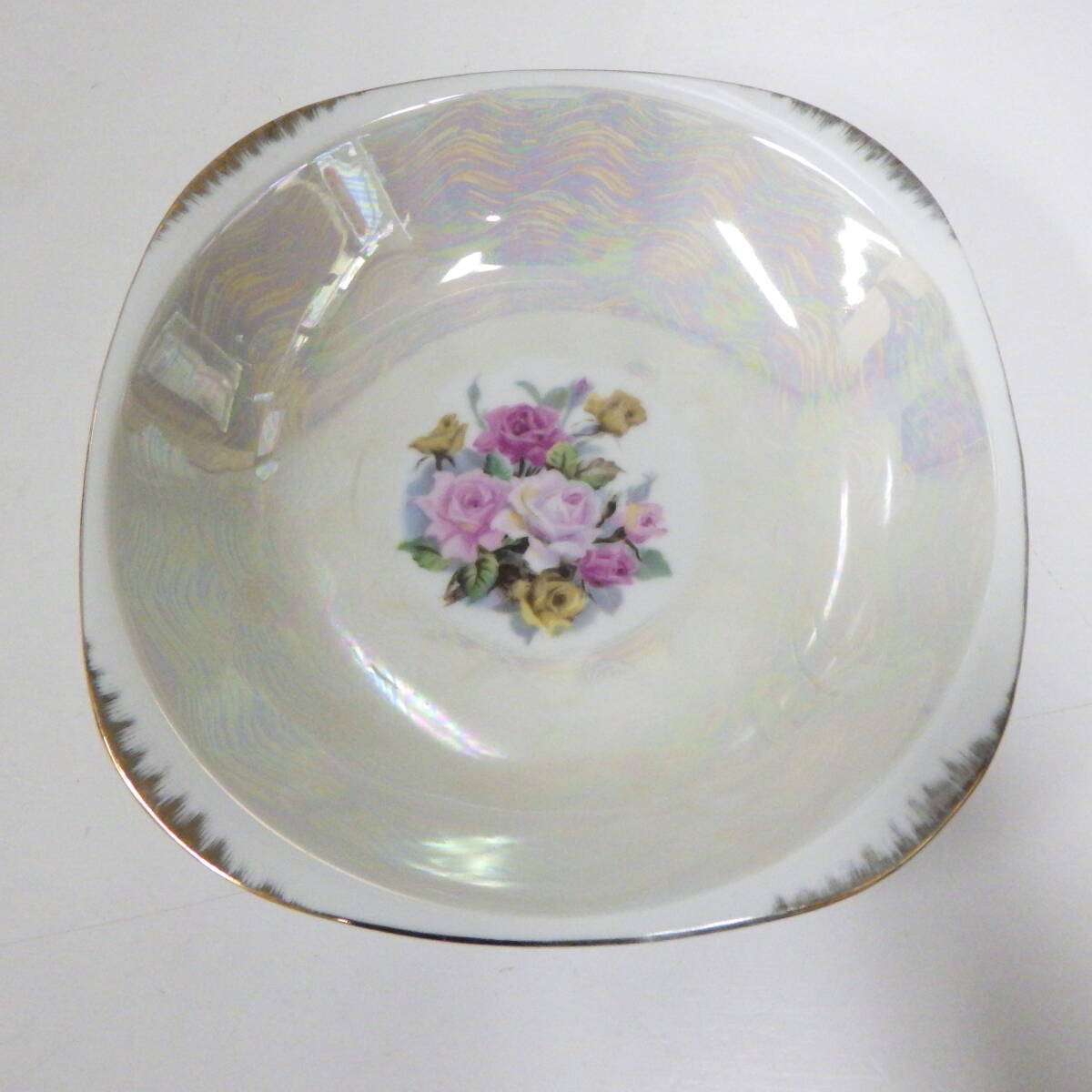 昭和 レトロ 薔薇 バラ柄 お皿 オーロラ 皿 1枚拍卖
