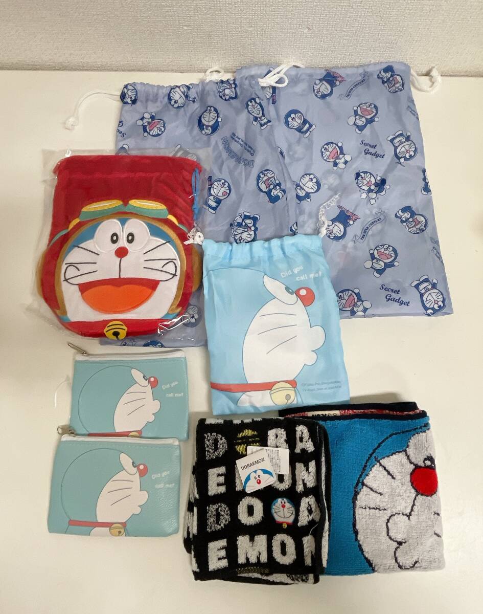 【ドラえもん のび太と空の理想郷 フェイス巾着 など グッズまとめて☆】ミニタオル/コインパース ポーチ/カードケース/T76-229拍卖
