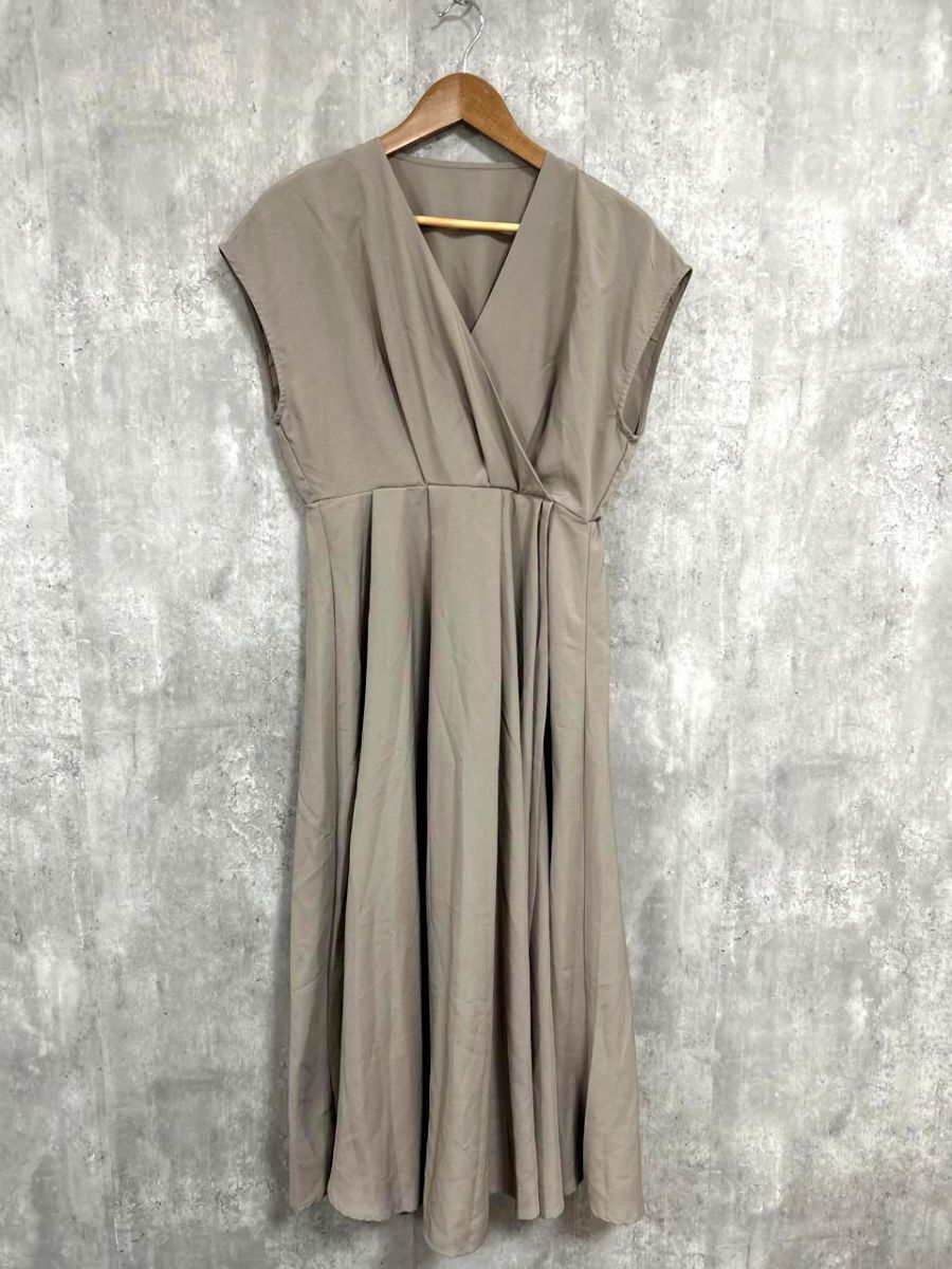 美品 CLASSICAL ELF クラシカルエルフ Aライン ワンピース sizeL/グレージュ ■◆ レディース拍卖