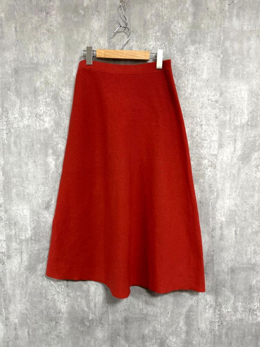 OPAQUE オペーク ニット Aライン 台形 スカート sizeM/えんじ ◆■ レディース拍卖