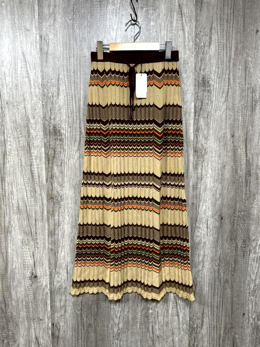 美品 BEATRICE ベアトリス サマーニット ロング スカート sizeM/茶 ■◆◎ レディース拍卖