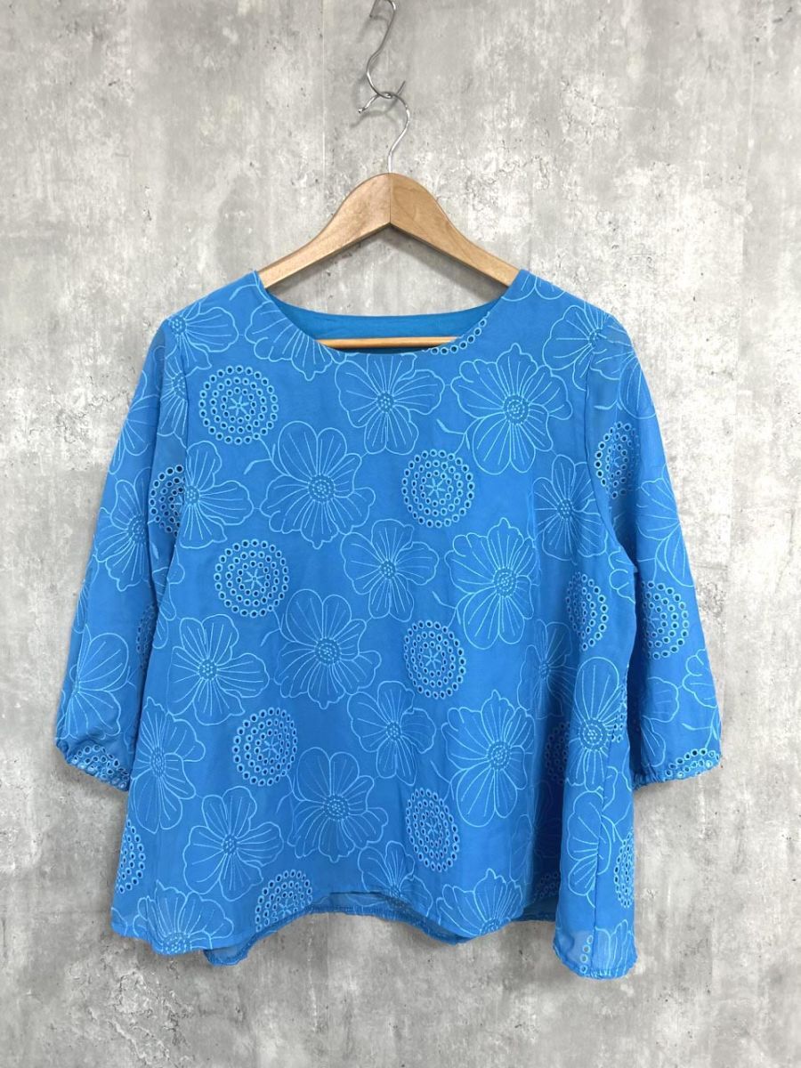 METURE KREIN 刺繍 ブラウス シャツ sizeM/水色 ■◆ レディース拍卖