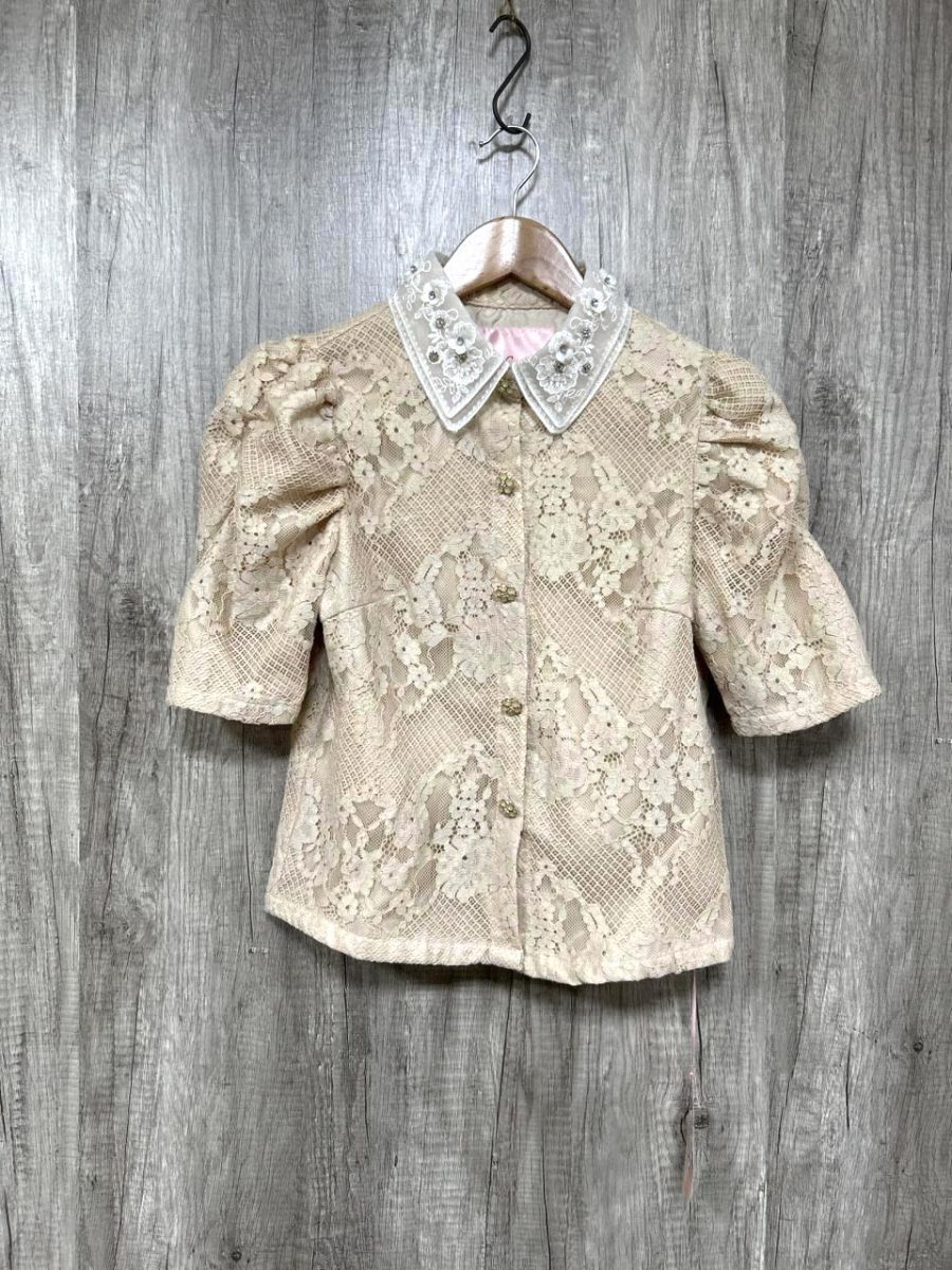 美品 Swankiss スワンキス レース ブラウス シャツ sizeF/グレー ■◆ レディース拍卖