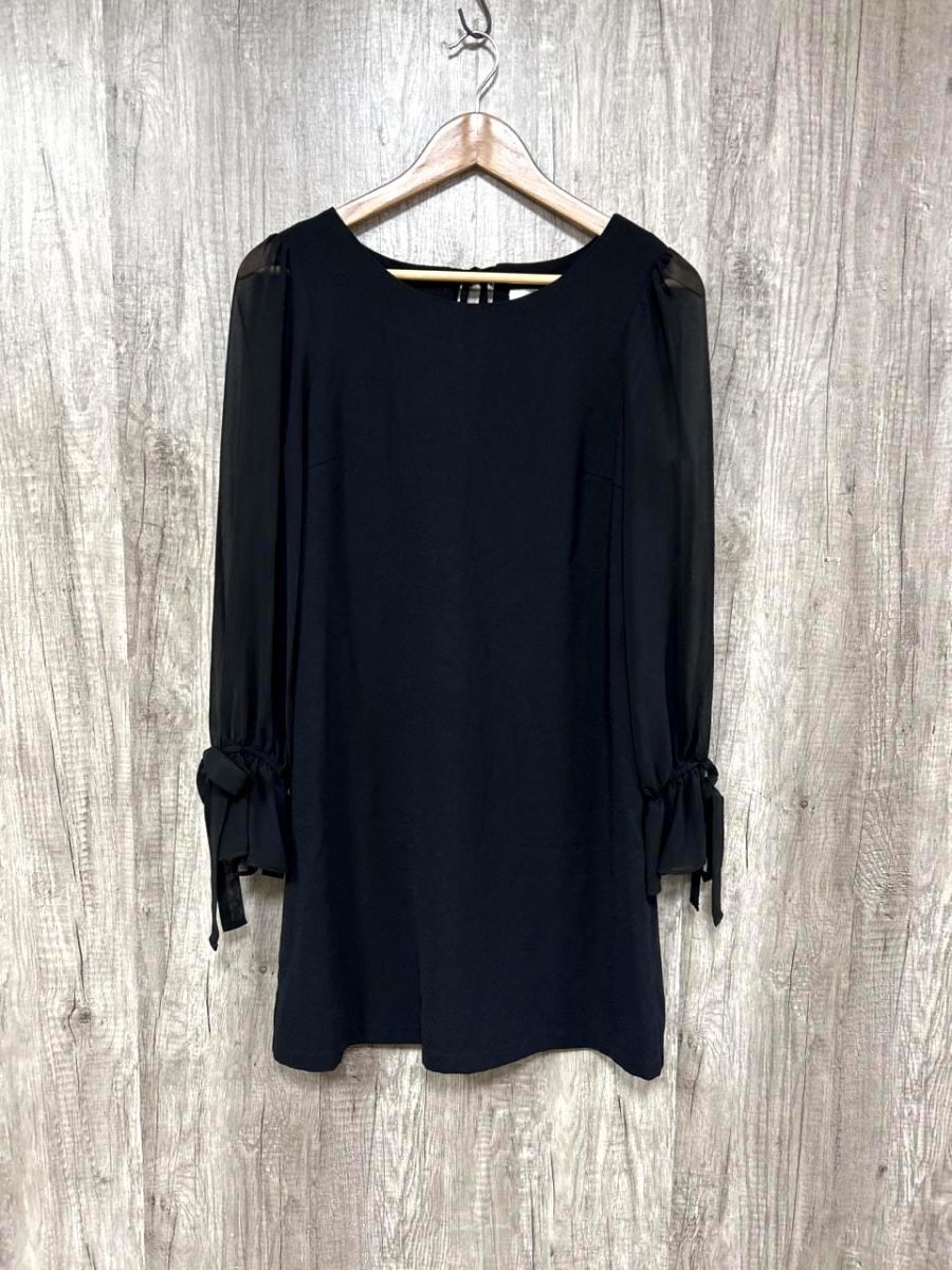 MIIA ミーア シースルー 切替 Iライン ワンピース sizeF/黒 ■■ レディース拍卖