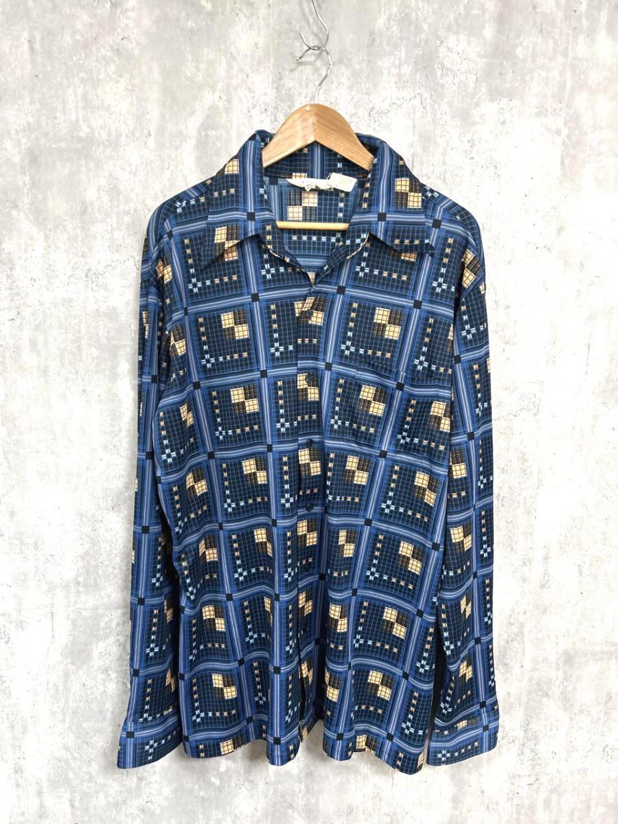 LANCER ランサーカルフォルニア 長袖 チェック シャツ sizeXXL/青 ■◇ メンズ拍卖