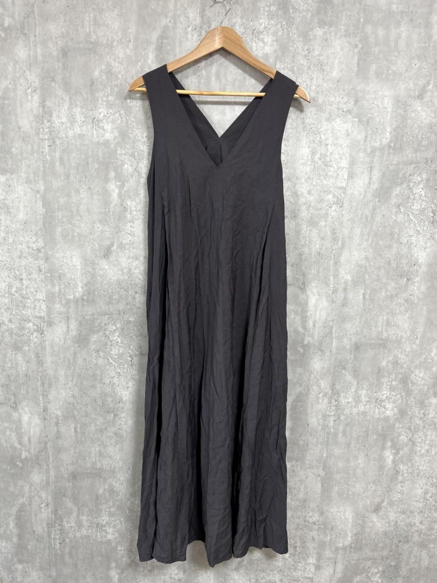 VIS ビス ノースリーブ フレア ロング ワンピース sizeM/チャコールグレー ■◆ レディース拍卖
