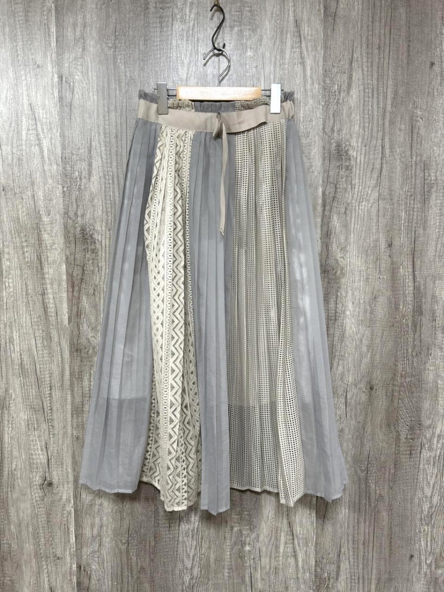 Alicia PAGEBOY ページボーイ プリーツ スカート sizeF/グレー×プリーツ ■◆ レディース拍卖