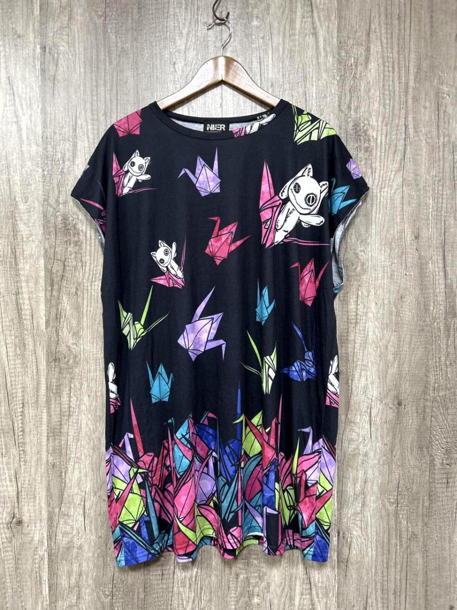 NieR ニーア 総柄 ワンピース sizeF/黒 ■◆ レディース拍卖