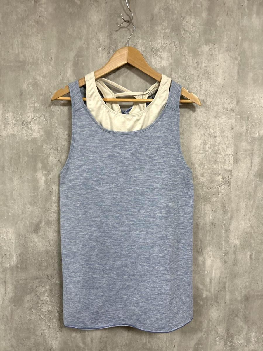 美品 DANSKIN ダンスキン マタニティー 2点セット ベアトップ タンクトップ sizeL/青×オフホワイト ■■◎ レディース拍卖