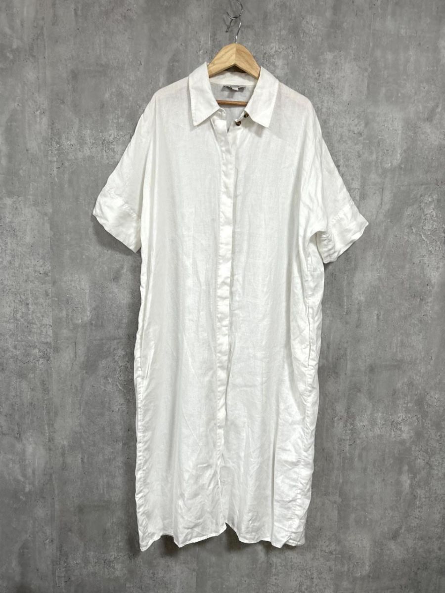 COS コス リネン ロング シャツ sizeS/白 ■◆ レディース拍卖