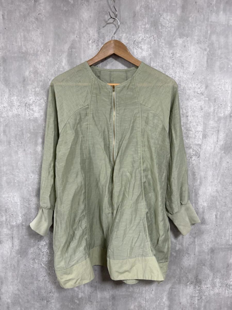 Bou Jeloud ブージュルード 長袖 ジップアップ シャツ sizeM/オリーブ ■◇ レディース拍卖