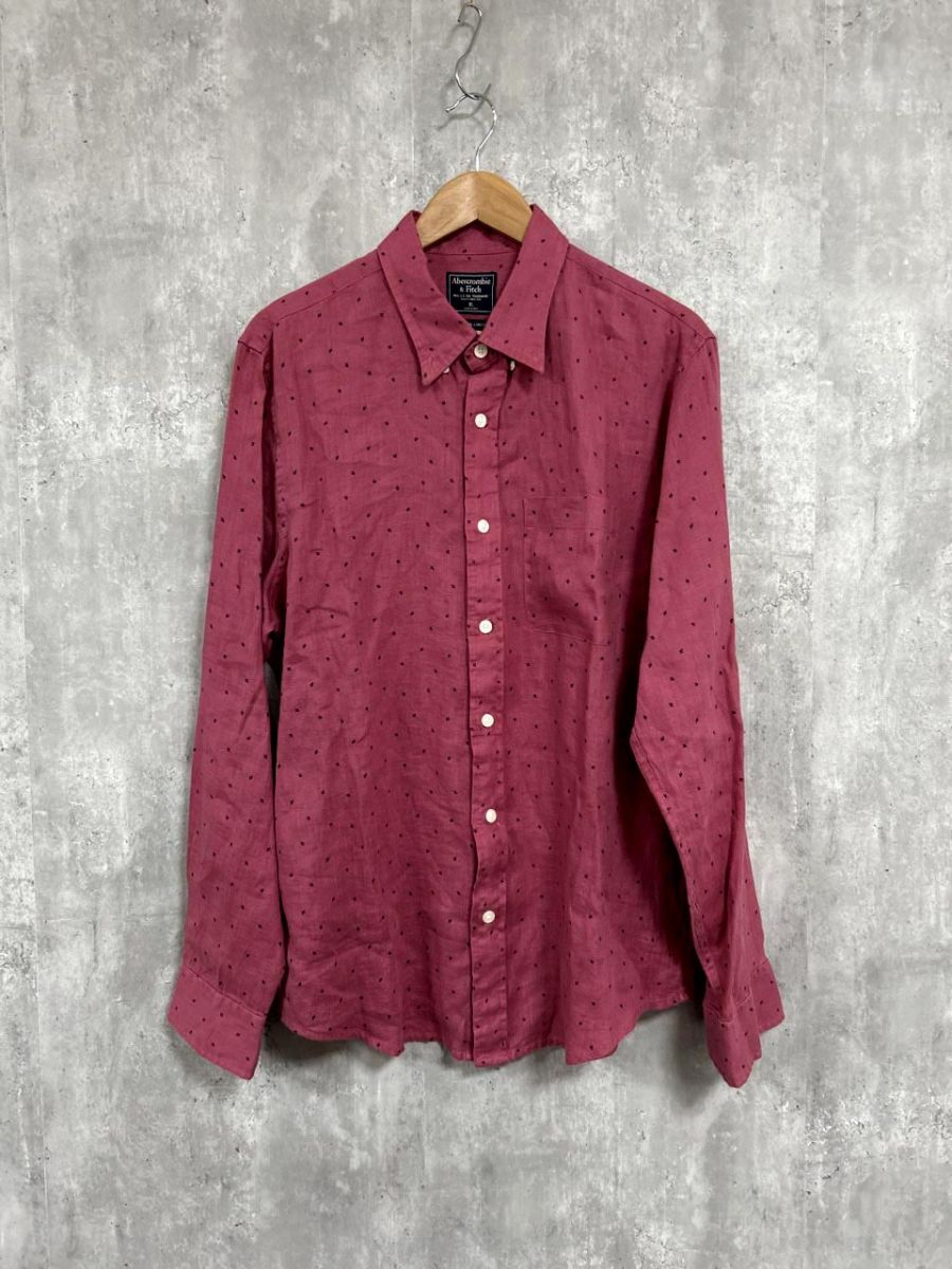 Abercrombie & Fitch アバクロンビー&フィッチ 花柄 BD シャツ sizeXL/えんじ ■◇ メンズ拍卖