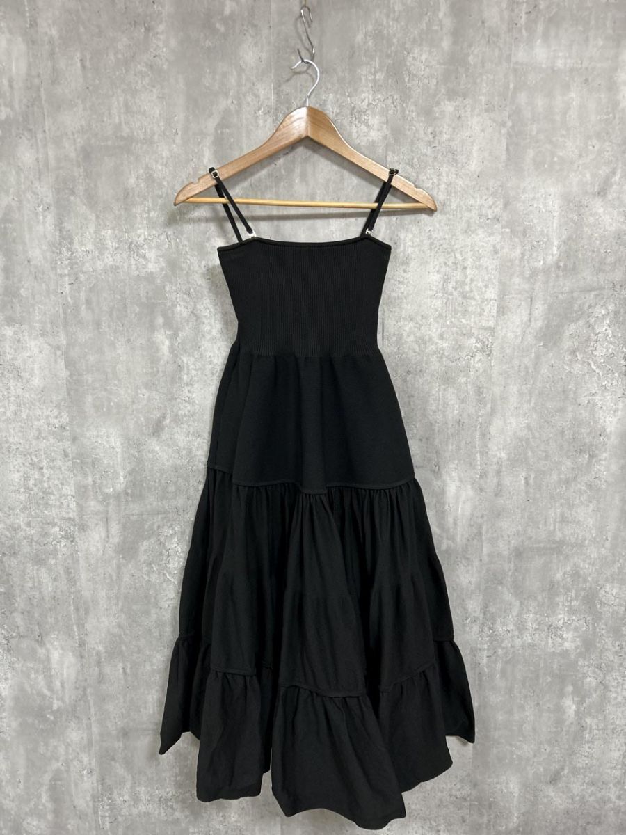 snidel スナイデル フレア キャミ ニット ワンピース sizeF/黒 ◆■◎ レディース拍卖