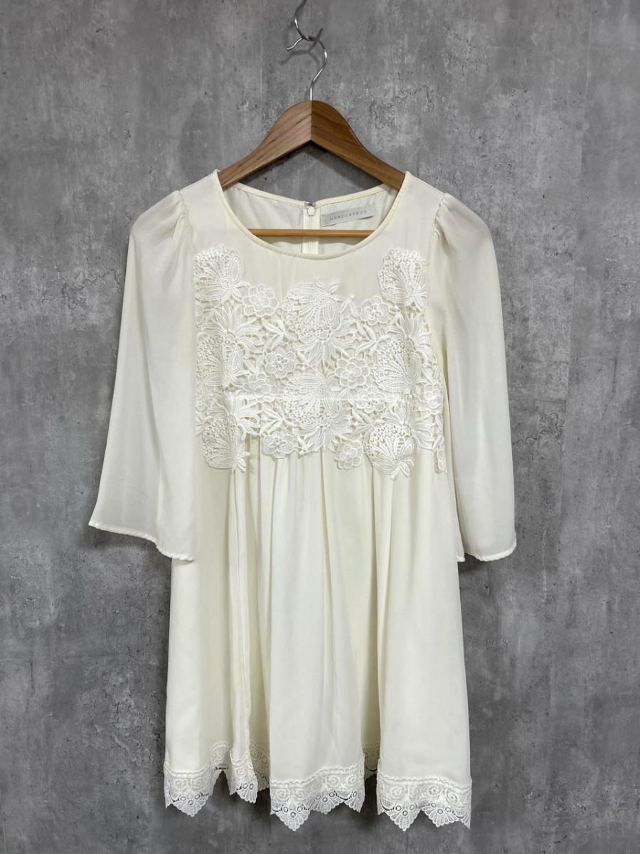 MERCURYDUO マーキュリーデュオ レース ワンピース sizeF/白 ■◇ レディース拍卖