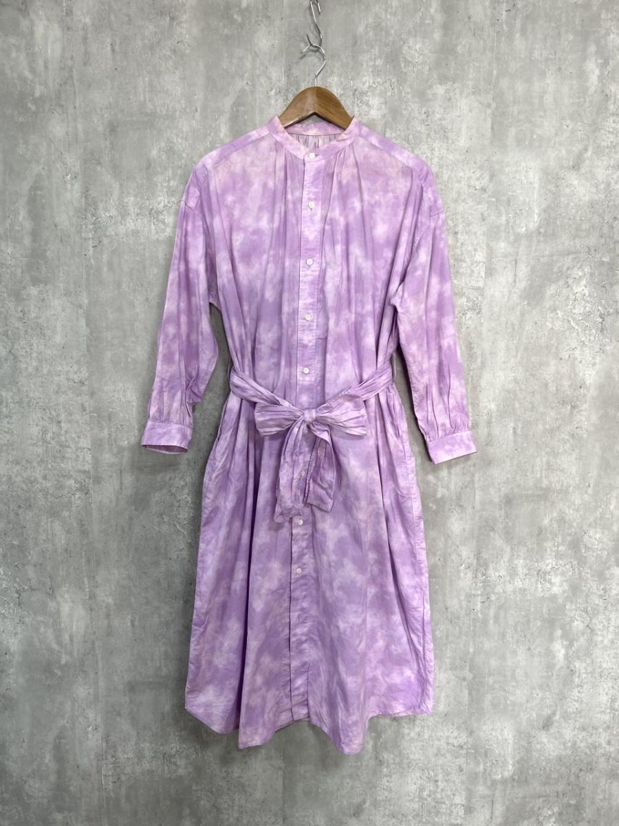 le melange ルメランジュ タイダイ柄 シャツ ワンピース sizeF/紫 ■◇◎ レディース拍卖