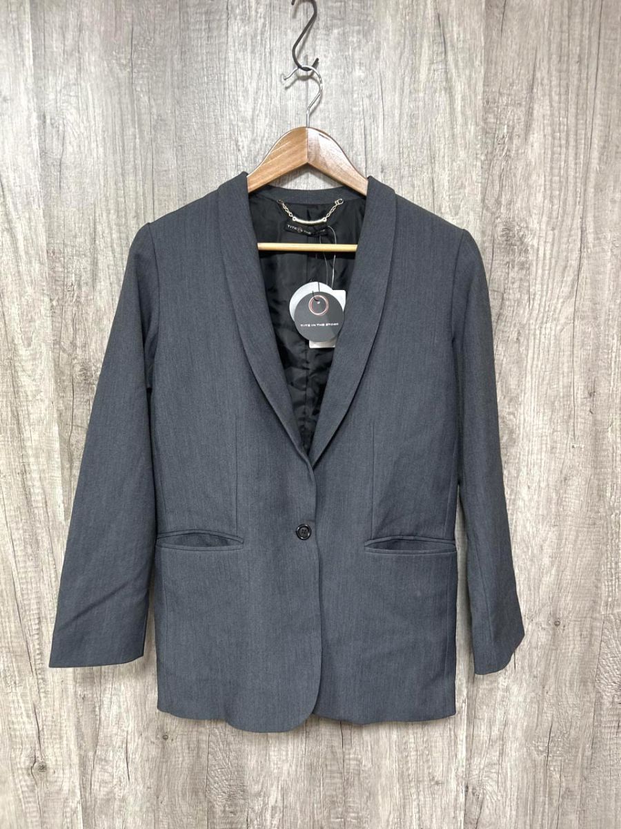 美品 TITE IN THE STORE ティテインザストア テーラード ジャケット size38/グレー ■■◎ レディース拍卖