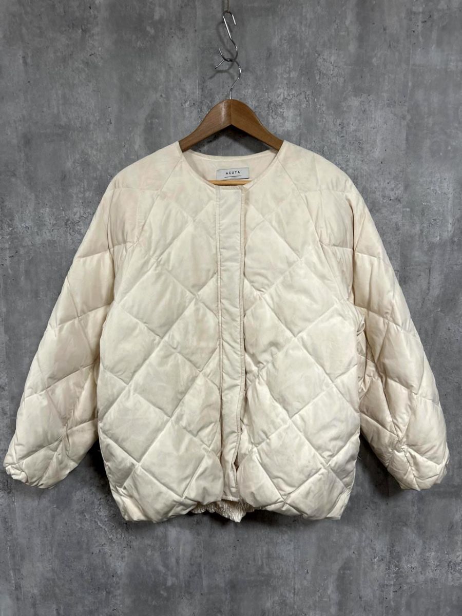 Acuta アクータ キルティング ダウン ジャケット sizeF/アイボリー ◆■◎ レディース拍卖