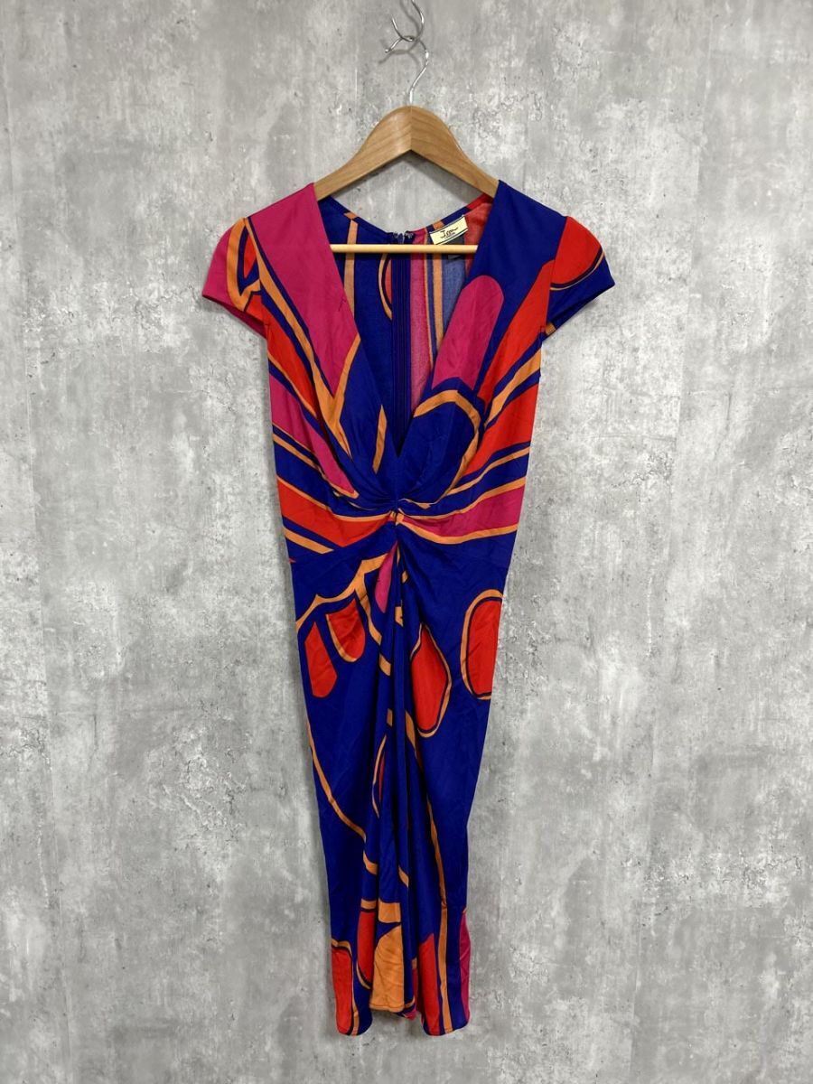 ネコポスOK Jssa LONDON ジェッサロンドン ノースリーブ ロング ワンピース sizeUK8/マルチカラー ■◆ レディース拍卖