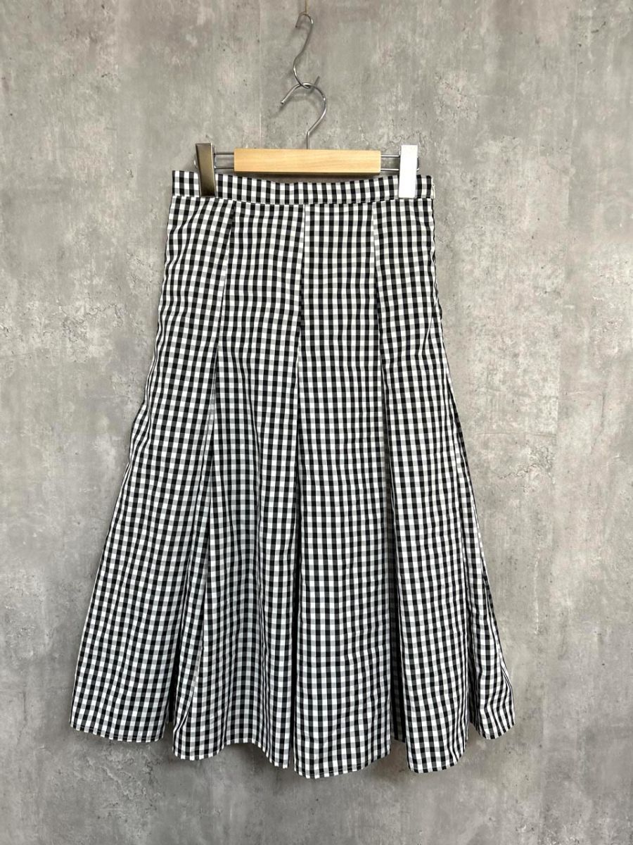 ABITOKYO アビトーキョー ギンガムチェック フレア スカート sizeサイズ表記なし/白x黒■◆拍卖