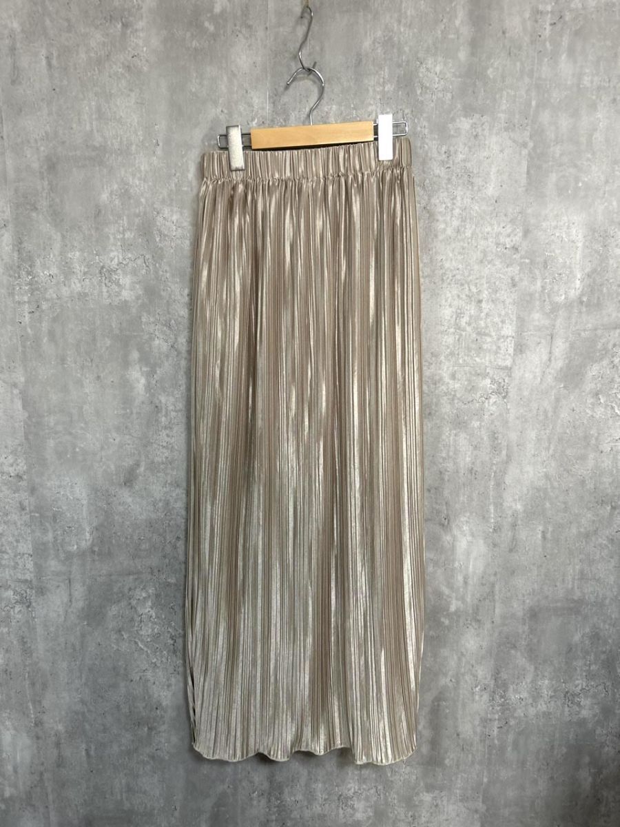 sakishimatokyo サキシマトーキョー サテン プリーツ スカート sizeF/ベージュ■◆拍卖