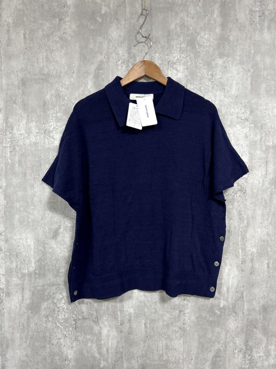 ネコポスOK 美品 SUPER HAKKA スーパーハッカ ポロシャツ sizeF/濃紺 ■◆◎ メンズ拍卖