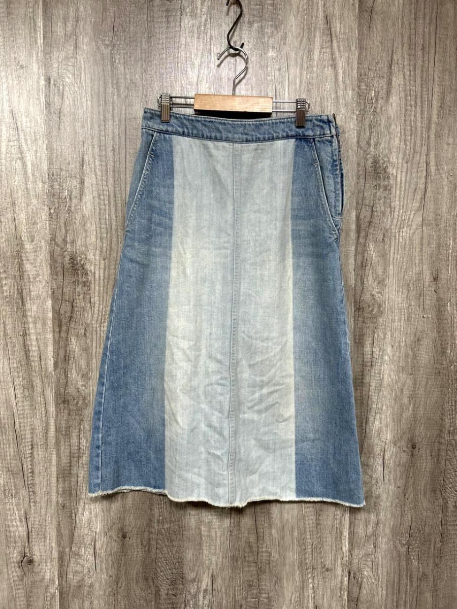 ネコポスOK simplicite シンプリシテェ ロング デニムスカート sizeS/水色 ■◆ レディース拍卖