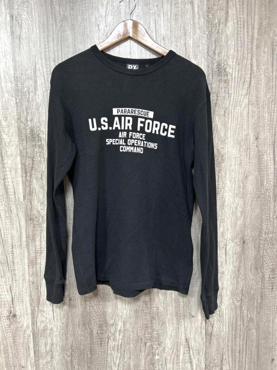 PX AVIREX ピーエックスアヴィレックス プリントロゴ ロング カットソー sizeL/黒 ■◇ メンズ拍卖