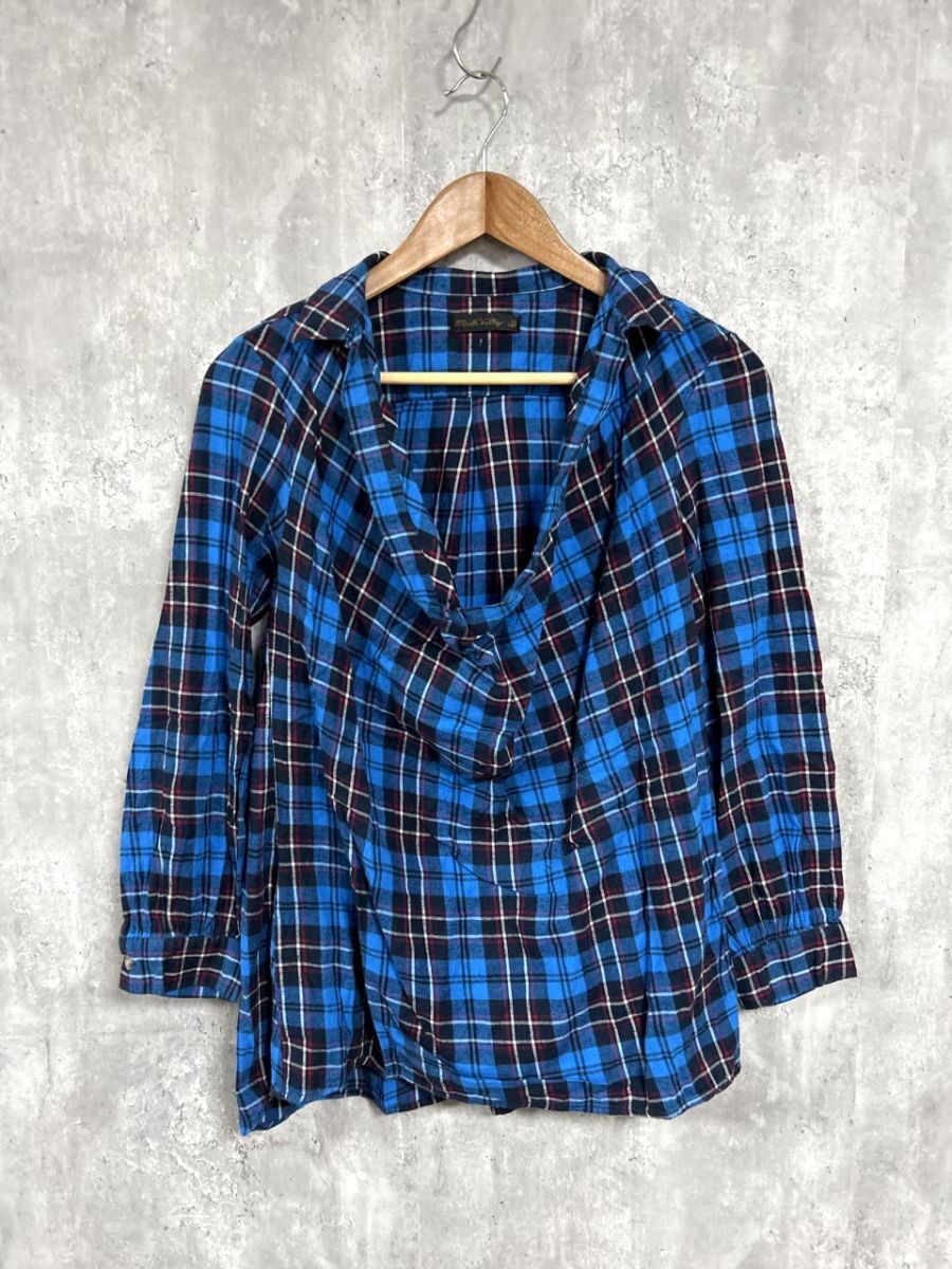 mouth valley マウスバリー 長袖 チェック シャツ 青 ■◇ レディース レディース拍卖