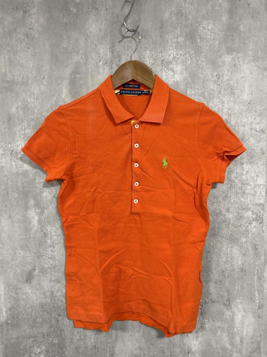 Ralph Lauren ラルフローレン 刺繍ロゴ ポニー ポロシャツ sizeXS/オレンジ ■◆ レディース レディース拍卖