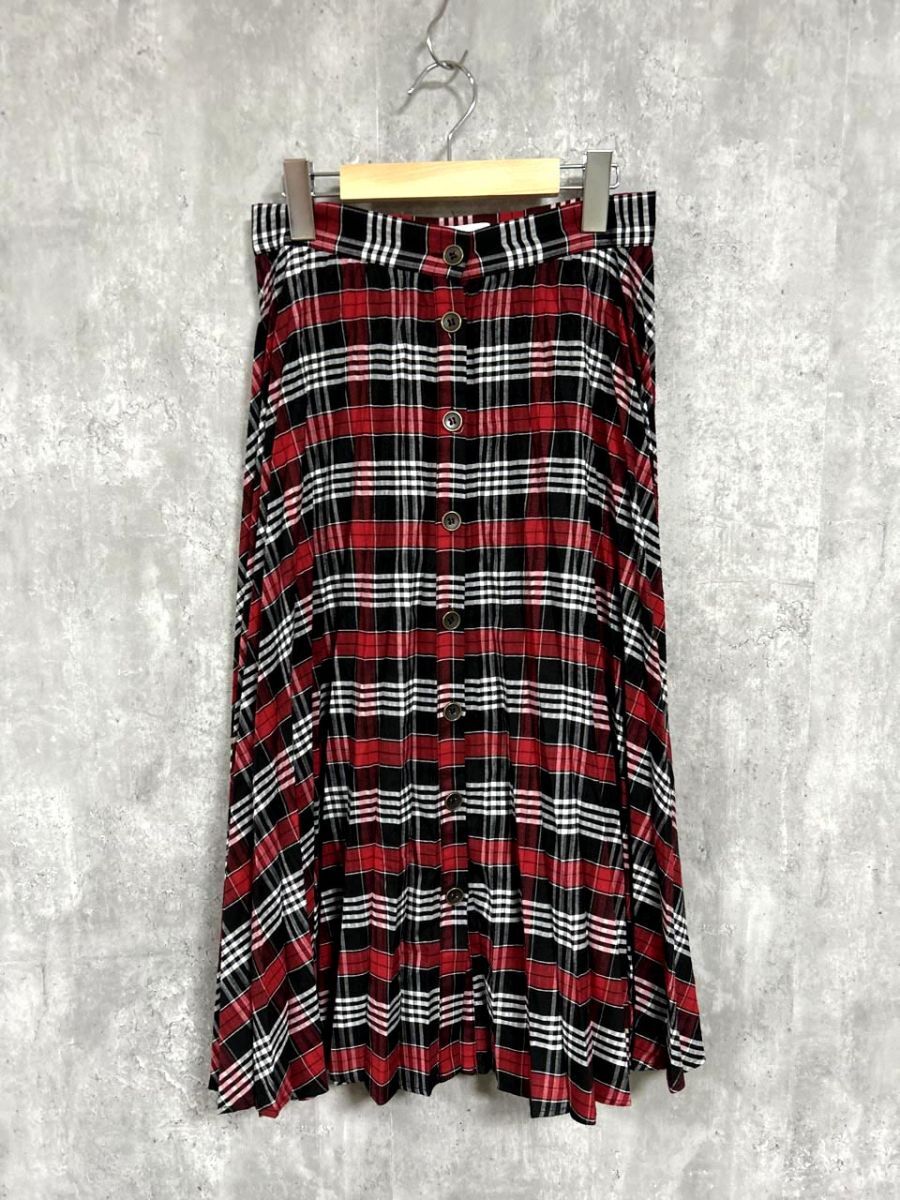 ZARA ザラ 長袖 チェック スカート sizeS/赤 ■◆ メンズ メンズ拍卖