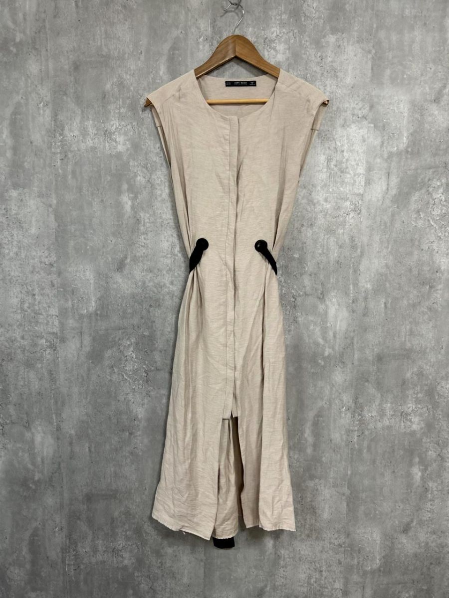 ZARA basic ザラ ベーシック ノースリーブ ワンピース sizeXS/ベージュ ■◆ レディース拍卖