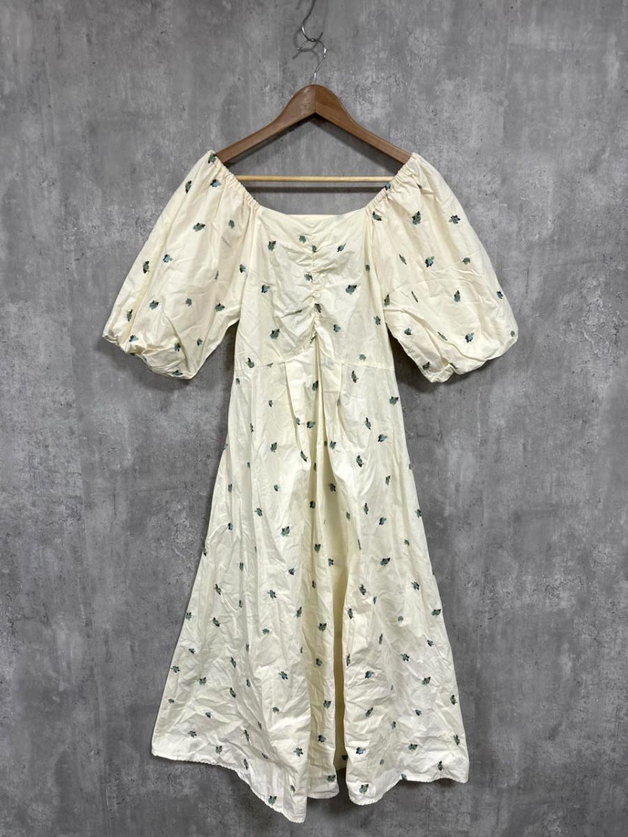 VIS ビス 刺繍 花柄 フレア ロング ワンピース sizeF/アイボリー ■◆ レディース レディース拍卖