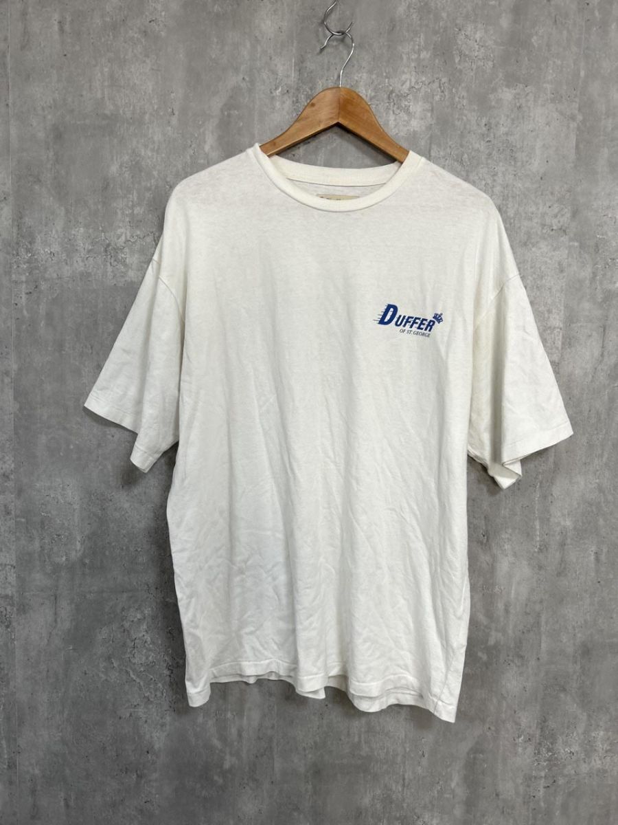 ネコポスOK DUFFER ダファー バックプリントロゴ Tシャツ sizeL/白 ■◆ メンズ拍卖