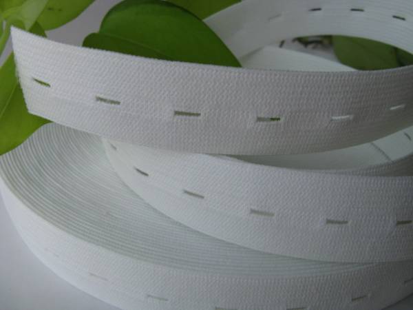 【新品】編み平ゴム/ボタンホールゴム/ 21mm/白/ 50cm/日本製拍卖