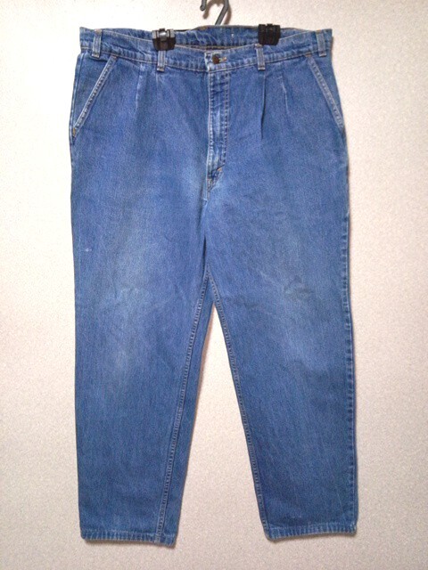 ヴィンテージ USA製 リーバイス タック入り デニム トラウザース スラックス W38拍卖