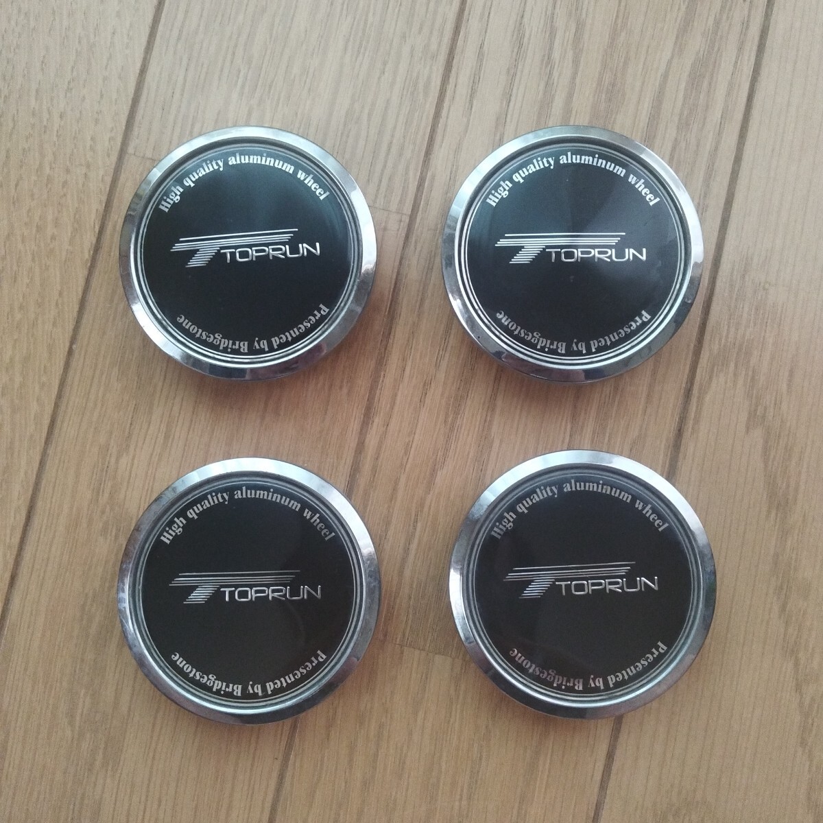 BRIDGESTONE TOPRUN ホイール センターキャップ 4個 黒 61.5mm BS ブリヂストン トップラン ホイールキャップ 拍卖