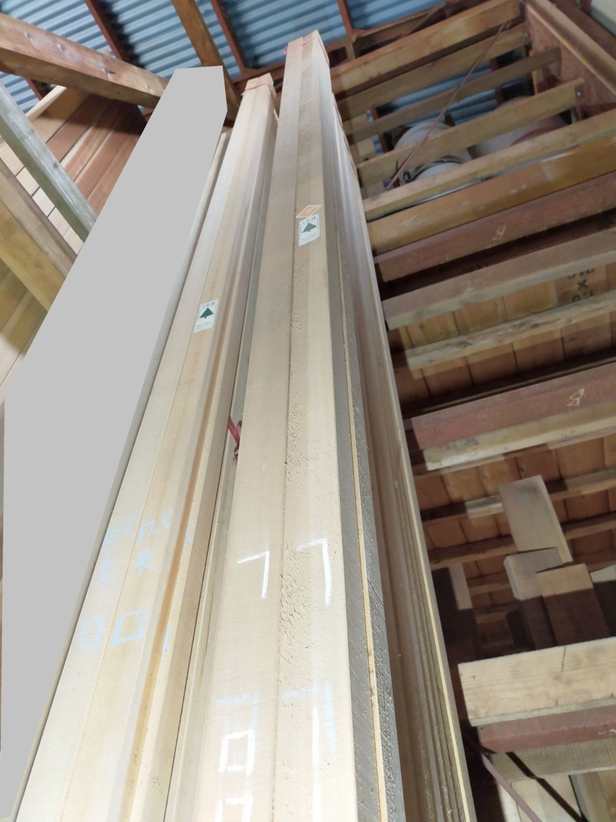 【福山通運営業所止め】桧 廻縁 40×45×4000 4本セット 三面無節以上/役物/無節/造作材/化粧材/垂木/内法/乾燥/長期保管/ヒノキ/檜拍卖