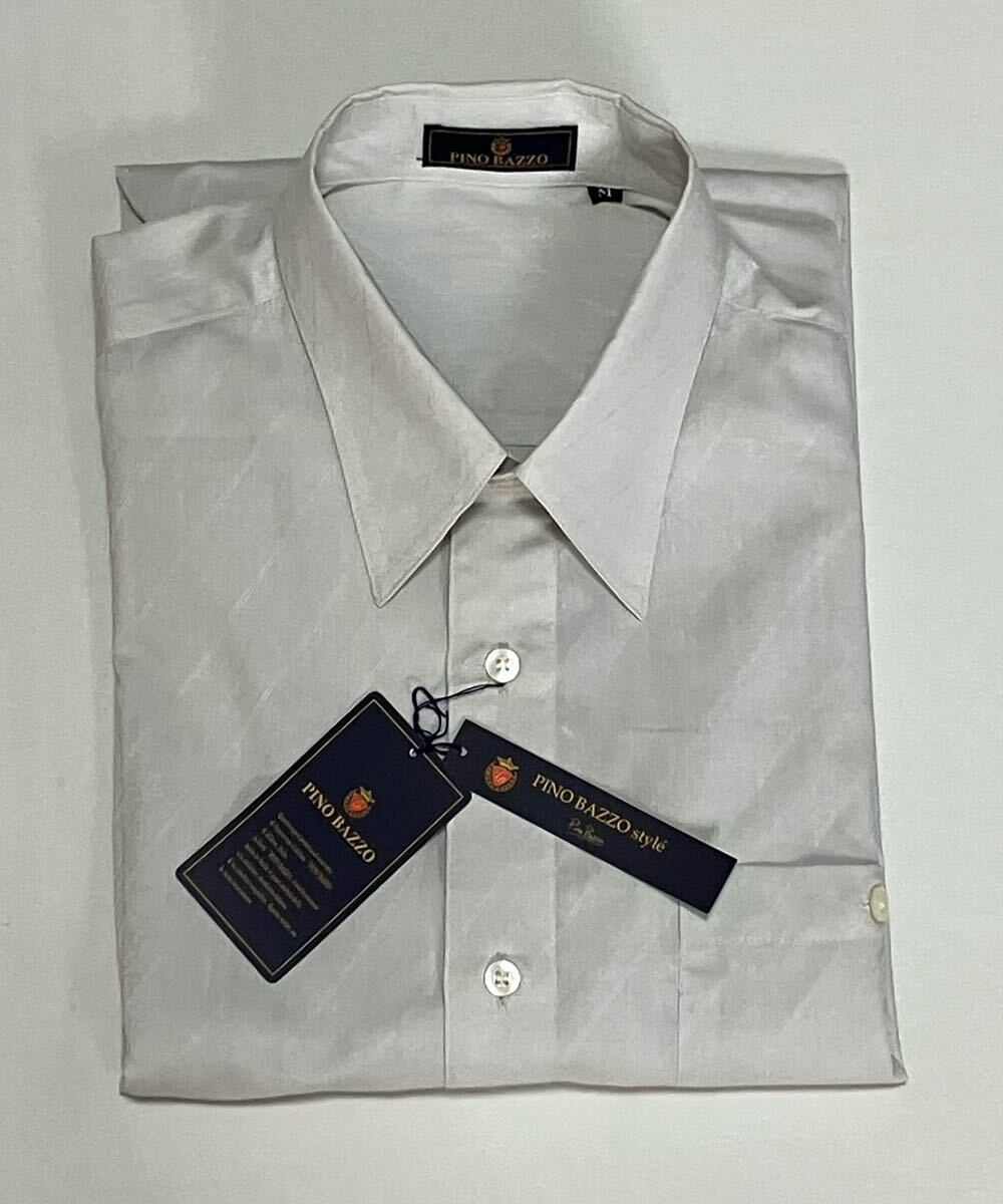 PINO BAZZO 半袖シャツ メンズMサイズ グレー 2514103 日本製拍卖