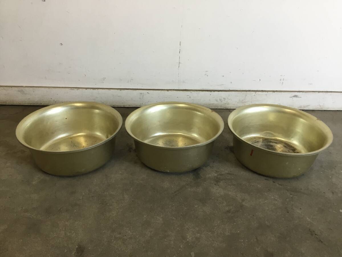 △ y 岐阜発/ アルミ製/ オケ/ タライ/ 容器/ 洗い桶/ 36cm/ 3個セット/ キッチン用品/ 現状品/ R7.6/7 △拍卖