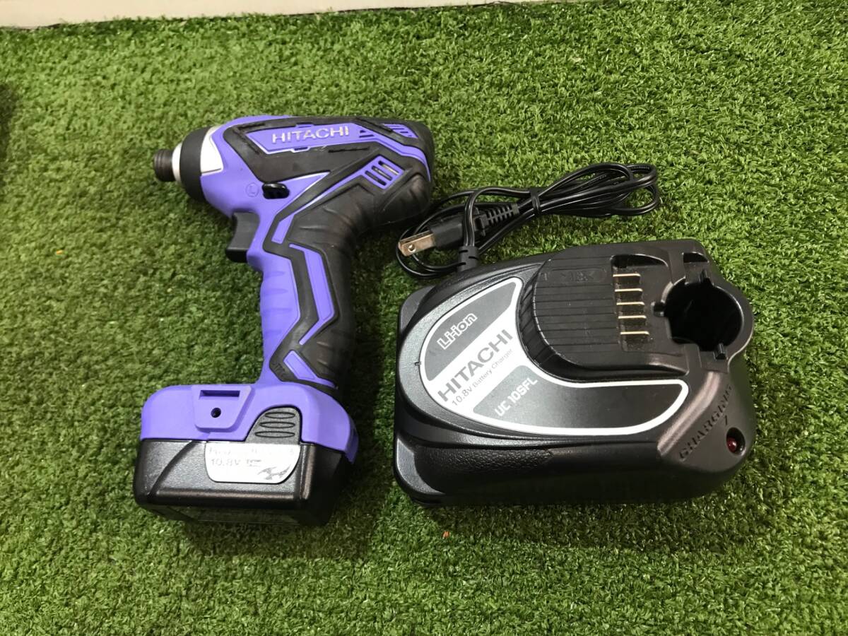 【中古品】HiKOKI(旧日立工機) 10.8Vコードレスインパクトドライバ 充電式1.3Ahリチウムイオン電池1個仕様FWH10DAL(LCSK)ITJQBCQR6ABX拍卖
