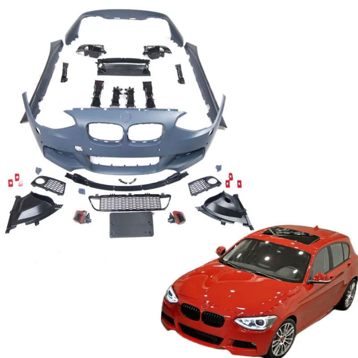 BMW 1シリーズ F20 MT-style フロントバンパー サイドステップ リアバンパー ボディキット 外装 アップグレード エアロ カスタム パーツ拍卖