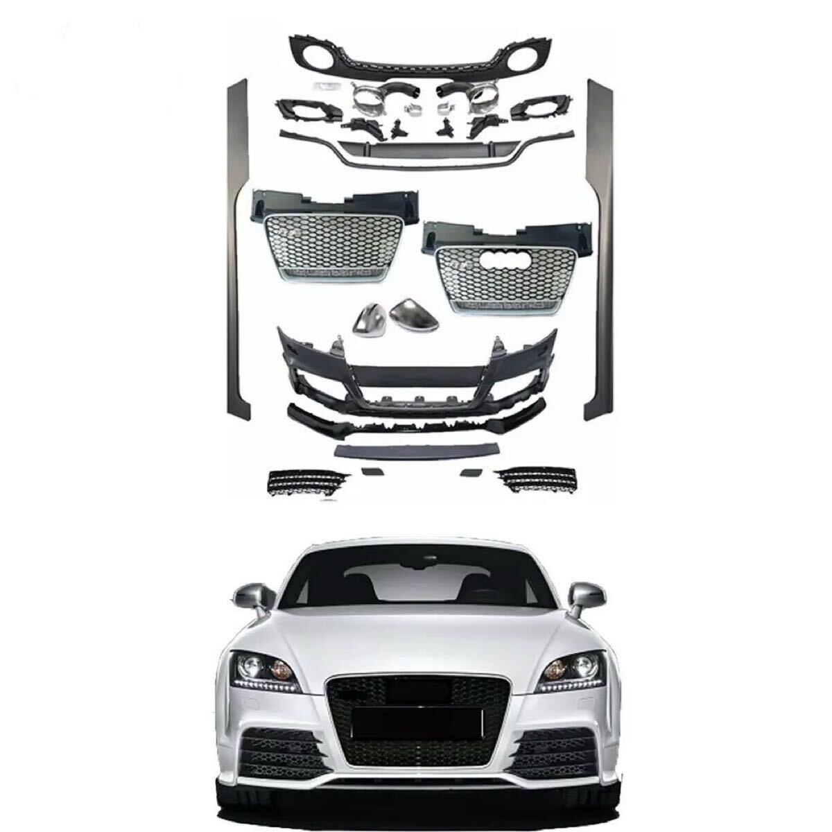 Audi TTS クーペ TTRS-style ボディキット フロントバンパー サイドステップ リアディフューザー アウディ 外装 エアロ カスタム パーツ拍卖